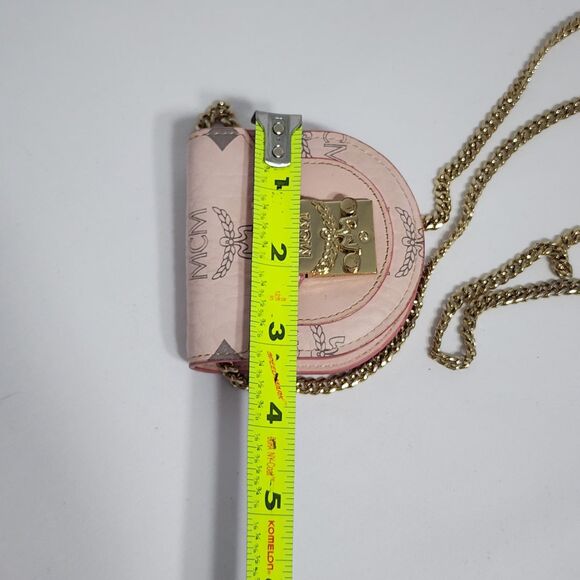 MCM Vintage Pink Visetos Mini Crossbody Chain Bag Purse Made in Korea 1990s - Picture 16 of 16